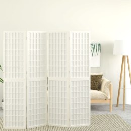 Składany parawan 4-panelowy, styl japoński, 160x170 cm, biały Lumarko!