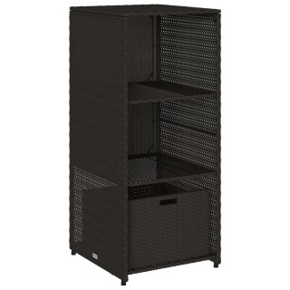 Szafka ogrodowa, czarna, 50x55x115 cm, polirattan Lumarko!