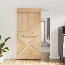 Drzwi przesuwne z osprzętem, 100x210 cm, lite drewno sosnowe Lumarko!