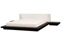 Łóżko wodne ze stolikami nocnymi 180 x 200 cm ciemne drewno ZEN Lumarko!