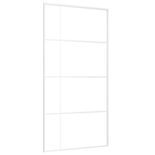 Drzwi przesuwne, szkło ESG i aluminium, 102,5x205 cm, biały Lumarko!