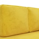 Szezlong z poduszkami i wałkiem, żółty, aksamitny Lumarko!