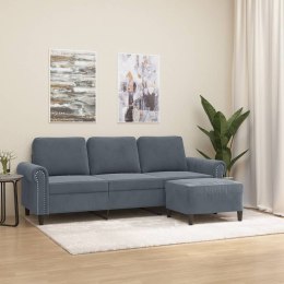 3-osobowa sofa z podnóżkiem, ciemnoszary, 180 cm, aksamit Lumarko!