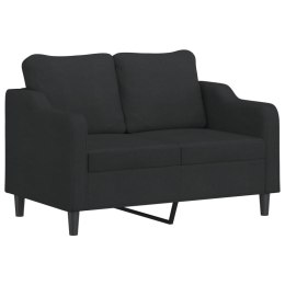 Sofa 2-osobowa, czarna, 120 cm, tapicerowana tkaniną Lumarko!