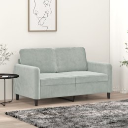 Sofa 2-osobowa, jasnoszara, 120 cm, tapicerowana aksamitem Lumarko!