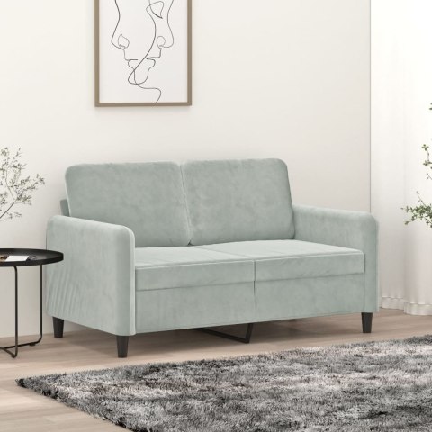 Sofa 2-osobowa, jasnoszara, 120 cm, tapicerowana aksamitem Lumarko!