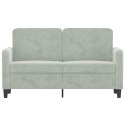 Sofa 2-osobowa, jasnoszara, 120 cm, tapicerowana aksamitem Lumarko!