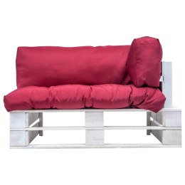 Sofa ogrodowa z palet z czerwonymi poduszkami, sosna Lumarko!