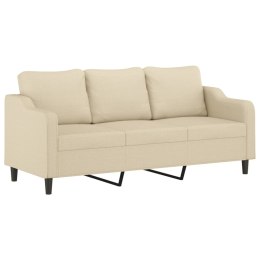 3-osobowa sofa, kremowa, 180 cm, tapicerowana tkaniną Lumarko!