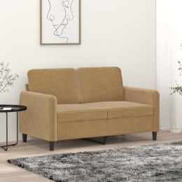 Sofa 2-osobowa, brązowy, 120 cm, tapicerowana aksamitem Lumarko!