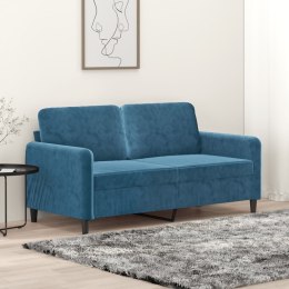 Sofa 2-osobowa, niebieski, 140 cm, tapicerowana aksamitem Lumarko!