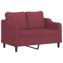 Sofa 2-osobowa, winna czerwień, 120 cm, tapicerowana tkaniną Lumarko!