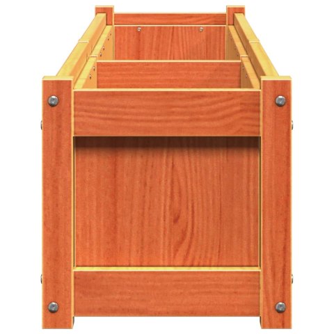 Donice ogrodowe, 2 szt., woskowy brąz, lite drewno sosnowe Lumarko!