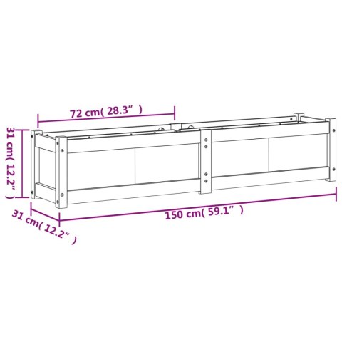 Donice ogrodowe, 2 szt., woskowy brąz, lite drewno sosnowe Lumarko!