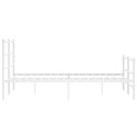 Metalowa rama łóżka z wezgłowiem i zanóżkiem, biała, 140x190 cm Lumarko!