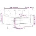 2-osobowa sofa z poduszkami, czarna, 140 cm, mikrofibra Lumarko!