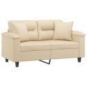 2-osobowa sofa z poduszkami, kremowa, 120 cm, mikrofibra Lumarko!
