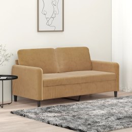 Sofa 2-osobowa, brązowa, 140 cm, tapicerowana aksamitem Lumarko!