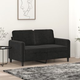 Sofa 2-osobowa, czarna, 120 cm, tapicerowana aksamitem Lumarko!