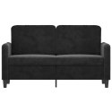 Sofa 2-osobowa, czarna, 120 cm, tapicerowana aksamitem Lumarko!