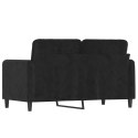 Sofa 2-osobowa, czarna, 120 cm, tapicerowana aksamitem Lumarko!