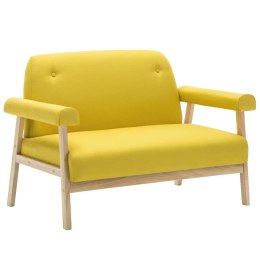 Sofa 2-osobowa tapicerowana tkaniną, żółta Lumarko!