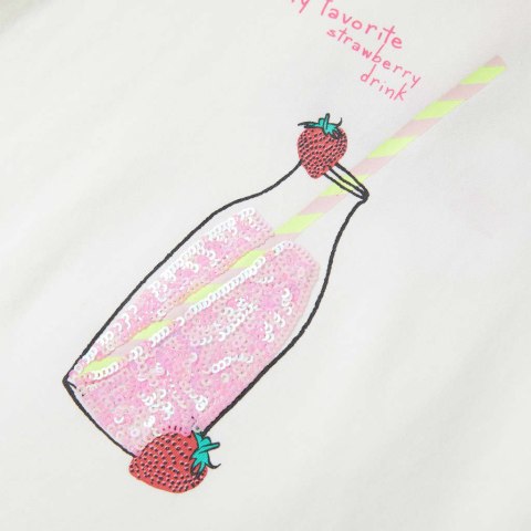 Koszulka dziecięca z krótkimi rękawami, ecru, 116 Lumarko! #