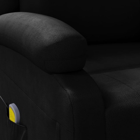 Fotel masujący, czarny, sztuczna skóra Lumarko!