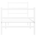 Metalowa rama łóżka z wezgłowiem i zanóżkiem, biała, 80x200 cm Lumarko!