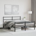 Metalowa rama łóżka z wezgłowiem i zanóżkiem, czarna, 160x200cm Lumarko!