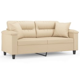 2-osobowa sofa z poduszkami, kremowa, 140 cm, mikrofibra Lumarko!