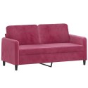 2-osobowa sofa z poduszkami, winna czerwień, 140 cm, aksamit Lumarko!