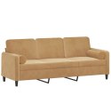 3-osobowa sofa z poduszkami, brązowa, 180 cm, aksamit Lumarko!
