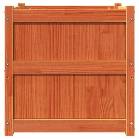 Donica ogrodowa, woskowy brąz, 60x60x60 cm, lite drewno sosnowe Lumarko!