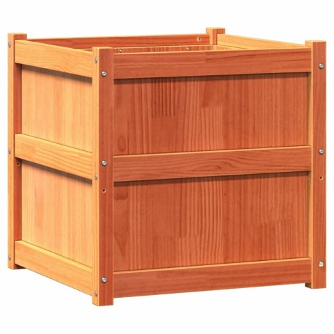 Donica ogrodowa, woskowy brąz, 60x60x60 cm, lite drewno sosnowe Lumarko!