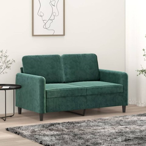 Sofa 2-osobowa, ciemnozielona, 120 cm, tapicerowana aksamitem Lumarko!