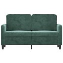 Sofa 2-osobowa, ciemnozielona, 120 cm, tapicerowana aksamitem Lumarko!