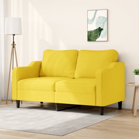 Sofa 2-osobowa, jasnożółta, 140 cm, tapicerowana tkaniną Lumarko!