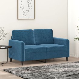 Sofa 2-osobowa, niebieski, 120 cm, tapicerowana aksamitem Lumarko!