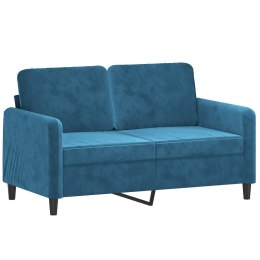 Sofa 2-osobowa, niebieski, 120 cm, tapicerowana aksamitem Lumarko!