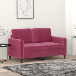 Sofa 2-osobowa, winna czerwień, 120 cm, tapicerowana aksamitem Lumarko!