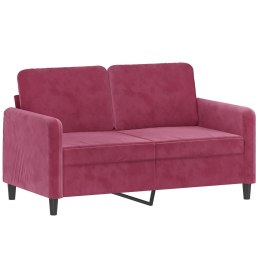 Sofa 2-osobowa, winna czerwień, 120 cm, tapicerowana aksamitem Lumarko!