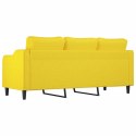 Sofa 3-osobowa, jasnożółta, 180 cm, tapicerowana tkaniną Lumarko!