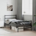 Metalowa rama łóżka z wezgłowiem i zanóżkiem, czarna, 107x203cm Lumarko!