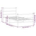 Metalowa rama łóżka z wezgłowiem i zanóżkiem, czarna, 107x203cm Lumarko!
