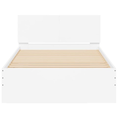 Rama łóżka z wezgłowiem, biała, 100x200 cm Lumarko!