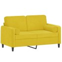 2-osobowa sofa z poduszkami, żółta, 120 cm, aksamit Lumarko!