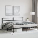 Metalowa rama łóżka z wezgłowiem, czarna, 183x213 cm Lumarko!