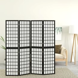 Składany parawan 4-panelowy, styl japoński, 160x170 cm, czarny Lumarko!
