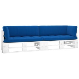 Sofa 2-osobowa z palet, z poduszkami, biała, drewno sosnowe Lumarko!
